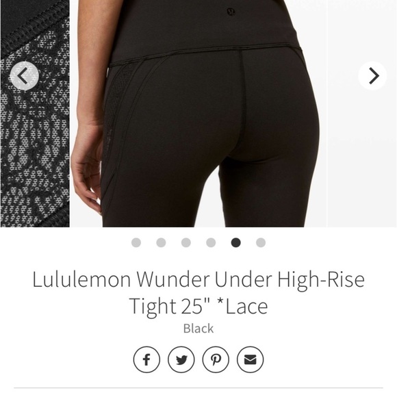 Lululemon Wunder Under High-Rise Tight 25" *Lace - Picture 8 of 9